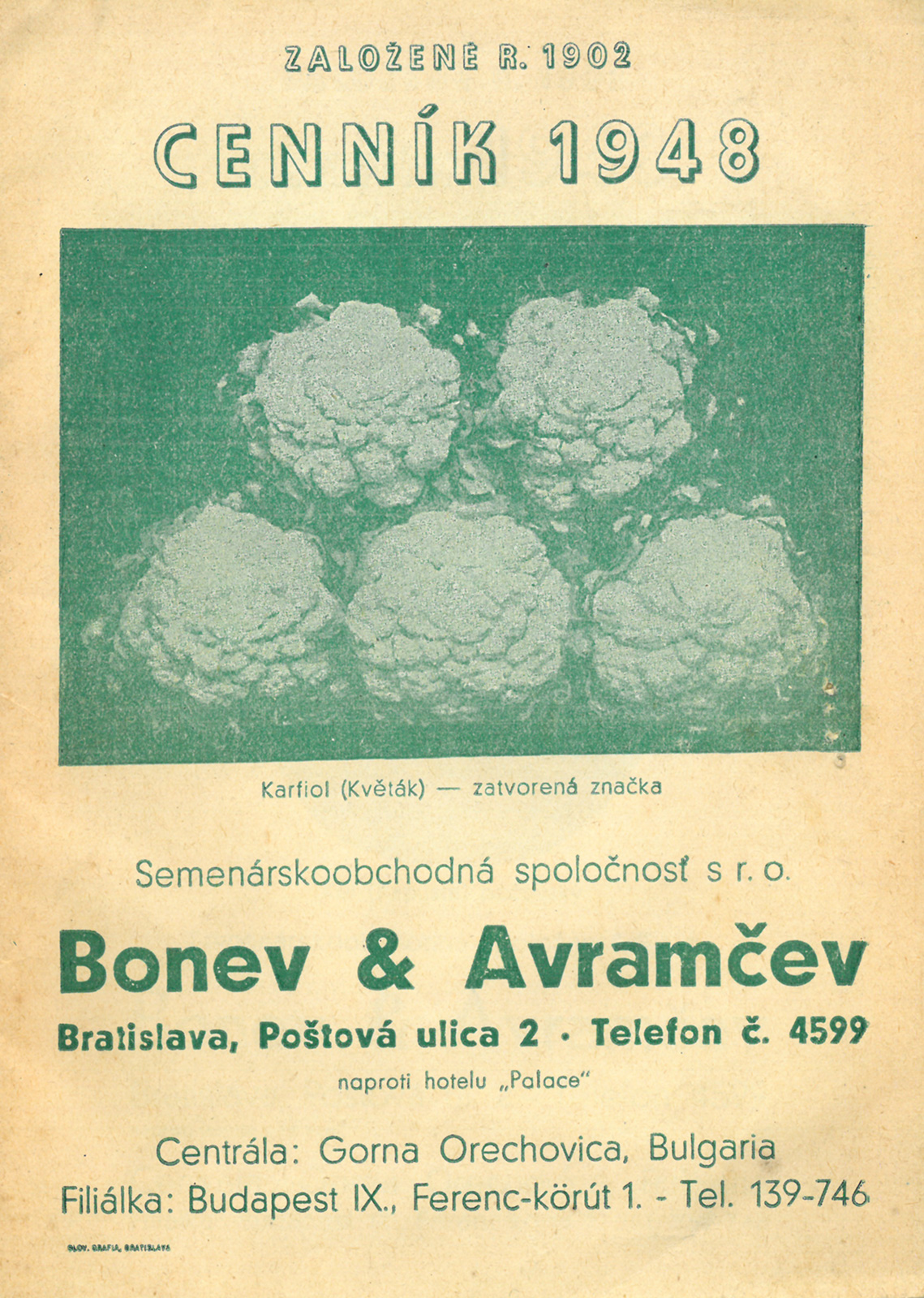 Ценоразпис. Бонев и Аврамчев, 1948 г.